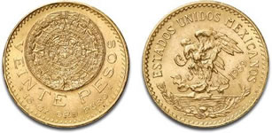 メキシコ　20ペソ金貨