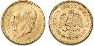 メキシコ　10ペソ金貨
