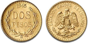 メキシコ　2ペソ金貨